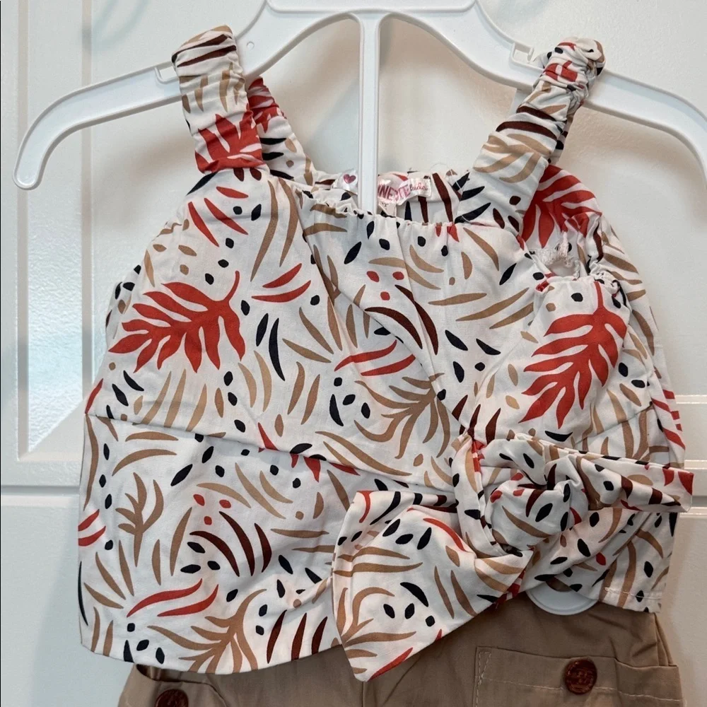 Nannette Kids Leaf Pattern Dress